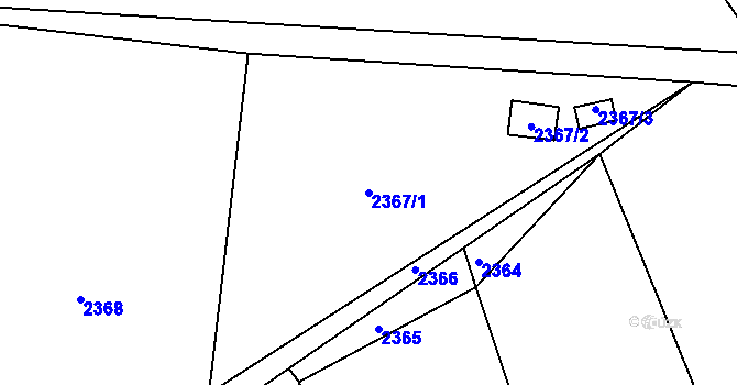 Parcela st. 2367/1 v KÚ Jedovnice, Katastrální mapa