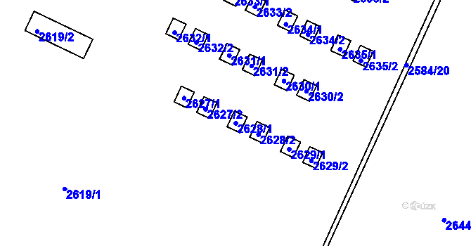 Parcela st. 2628/1 v KÚ Jedovnice, Katastrální mapa