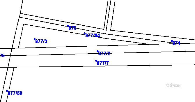 Parcela st. 877/2 v KÚ Jehnědí, Katastrální mapa