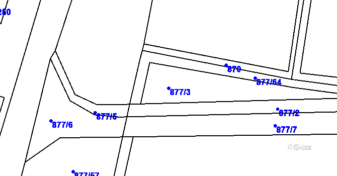 Parcela st. 877/3 v KÚ Jehnědí, Katastrální mapa