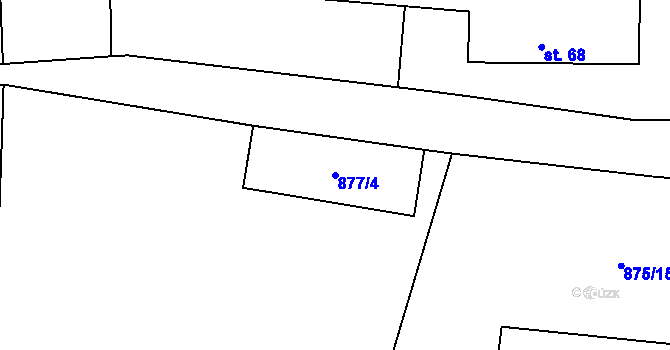 Parcela st. 877/4 v KÚ Jehnědí, Katastrální mapa