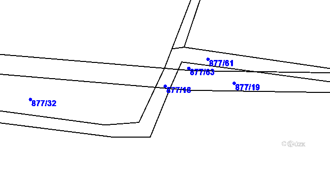 Parcela st. 877/18 v KÚ Jehnědí, Katastrální mapa