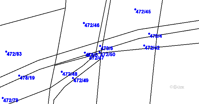 Parcela st. 472/50 v KÚ Jehnědí, Katastrální mapa