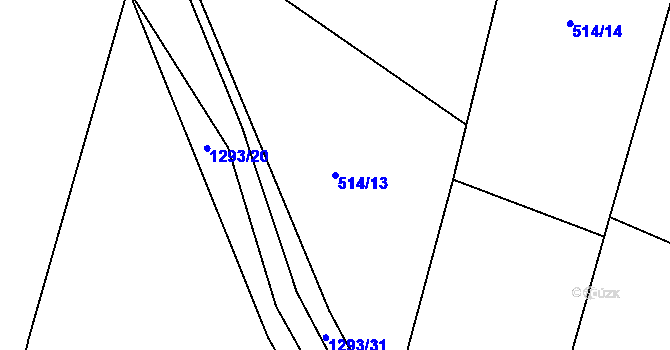 Parcela st. 514/13 v KÚ Jehnědí, Katastrální mapa
