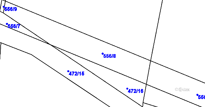 Parcela st. 556/8 v KÚ Jehnědí, Katastrální mapa