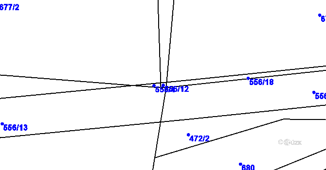 Parcela st. 556/12 v KÚ Jehnědí, Katastrální mapa