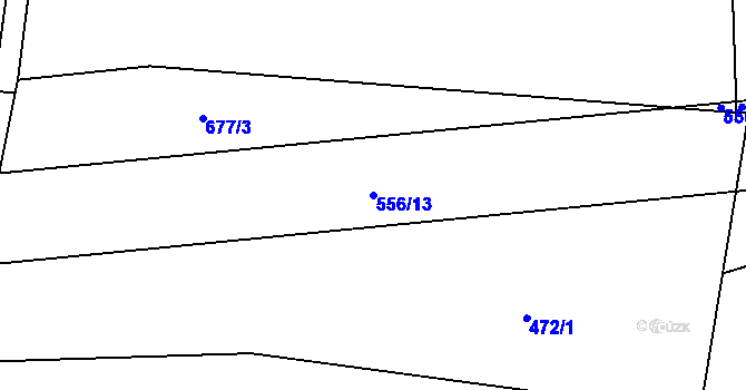 Parcela st. 556/13 v KÚ Jehnědí, Katastrální mapa