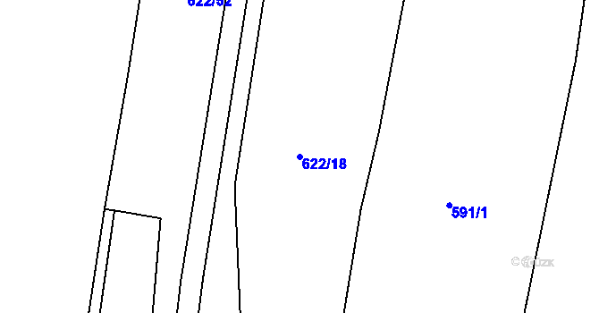 Parcela st. 622/18 v KÚ Jehnědí, Katastrální mapa