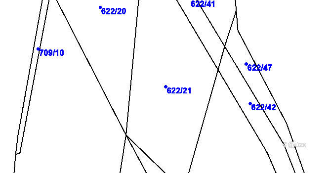 Parcela st. 622/21 v KÚ Jehnědí, Katastrální mapa