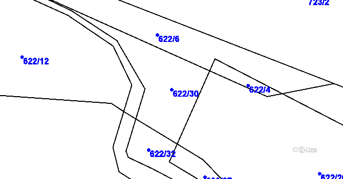 Parcela st. 622/30 v KÚ Jehnědí, Katastrální mapa