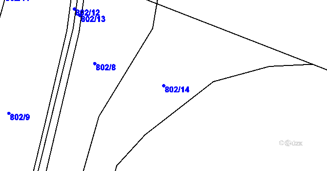 Parcela st. 802/14 v KÚ Jehnědí, Katastrální mapa
