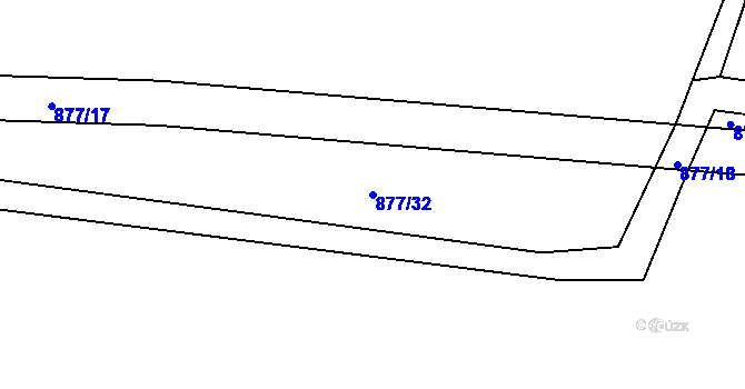 Parcela st. 877/32 v KÚ Jehnědí, Katastrální mapa