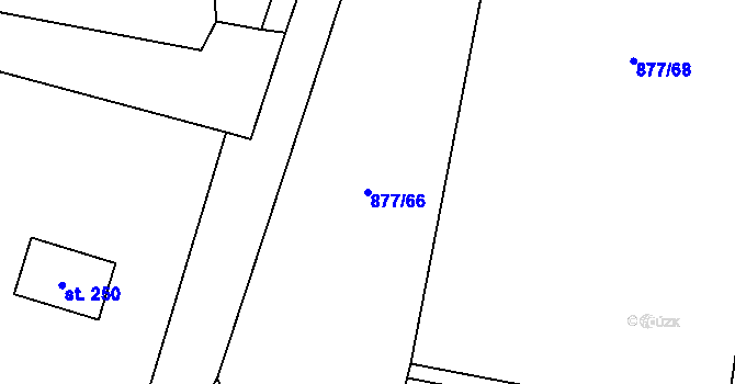 Parcela st. 877/66 v KÚ Jehnědí, Katastrální mapa