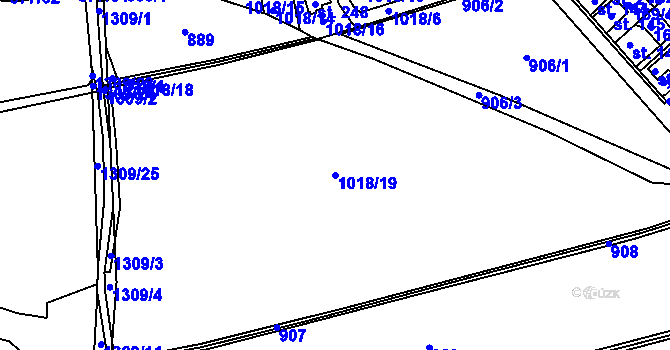 Parcela st. 1018/19 v KÚ Jehnědí, Katastrální mapa