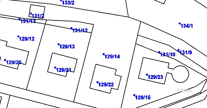 Parcela st. 129/14 v KÚ Jehnice, Katastrální mapa