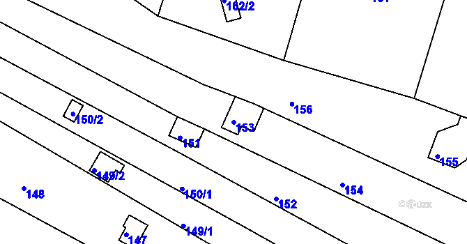 Parcela st. 153 v KÚ Jehnice, Katastrální mapa
