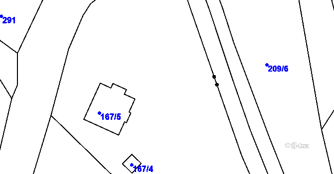 Parcela st. 168/2 v KÚ Jehnice, Katastrální mapa