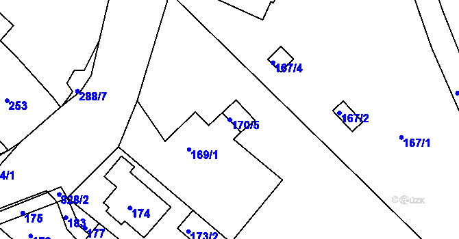 Parcela st. 170/5 v KÚ Jehnice, Katastrální mapa