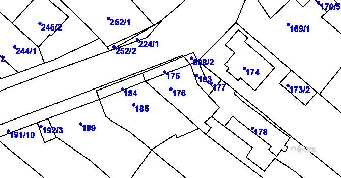 Parcela st. 176 v KÚ Jehnice, Katastrální mapa