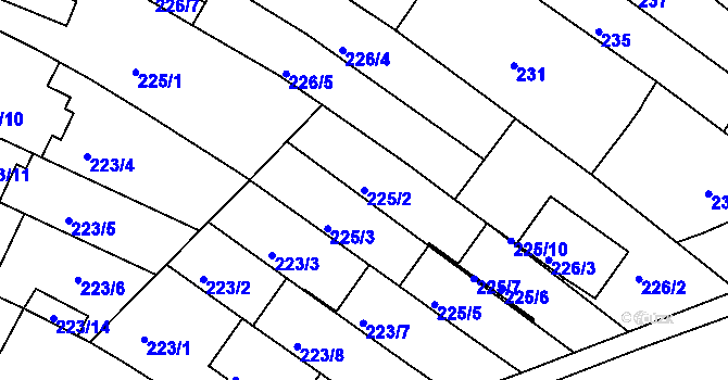 Parcela st. 225/2 v KÚ Jehnice, Katastrální mapa
