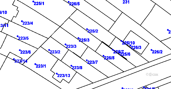 Parcela st. 225/8 v KÚ Jehnice, Katastrální mapa