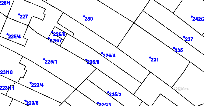 Parcela st. 226/4 v KÚ Jehnice, Katastrální mapa