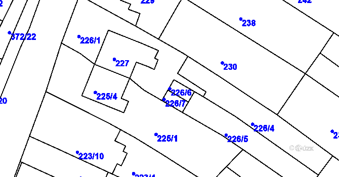 Parcela st. 226/6 v KÚ Jehnice, Katastrální mapa