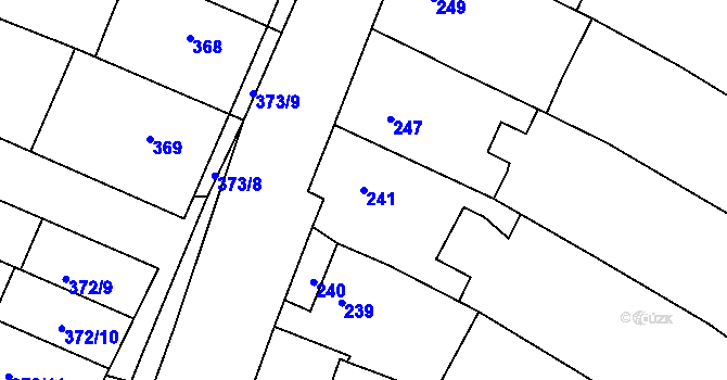 Parcela st. 241 v KÚ Jehnice, Katastrální mapa