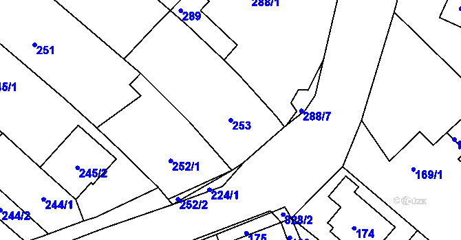 Parcela st. 253 v KÚ Jehnice, Katastrální mapa