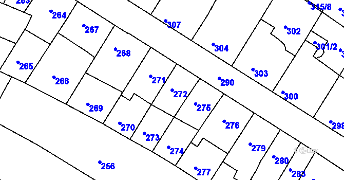 Parcela st. 272 v KÚ Jehnice, Katastrální mapa