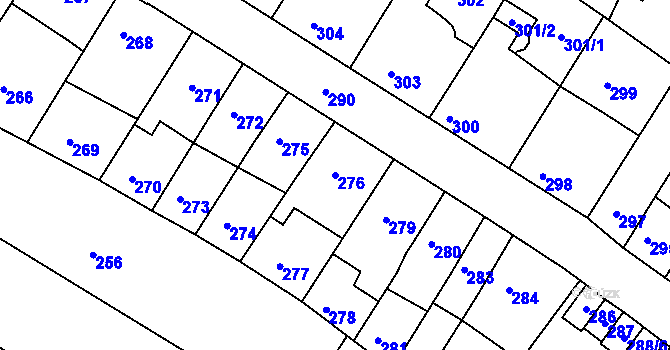 Parcela st. 276 v KÚ Jehnice, Katastrální mapa