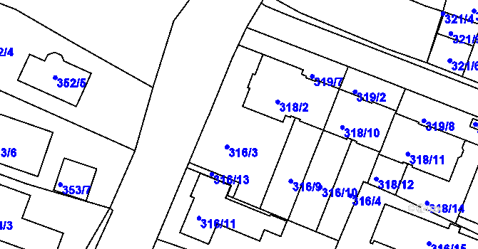 Parcela st. 316/5 v KÚ Jehnice, Katastrální mapa