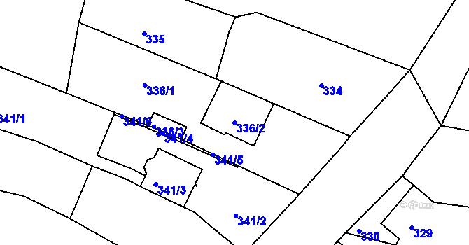 Parcela st. 336/2 v KÚ Jehnice, Katastrální mapa