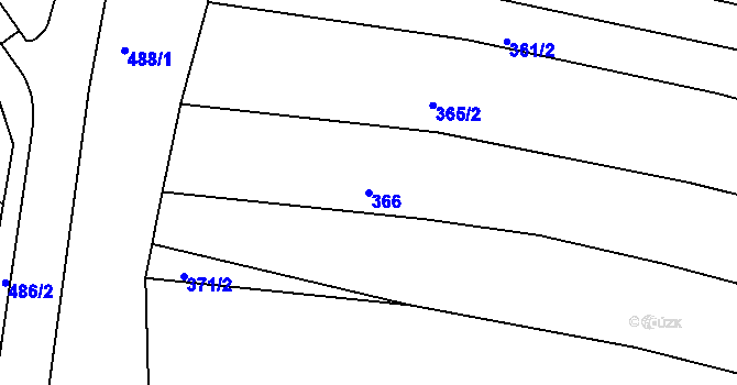 Parcela st. 366 v KÚ Jehnice, Katastrální mapa