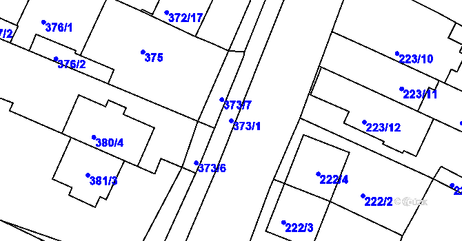 Parcela st. 373/1 v KÚ Jehnice, Katastrální mapa