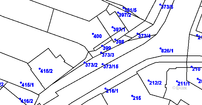 Parcela st. 373/3 v KÚ Jehnice, Katastrální mapa