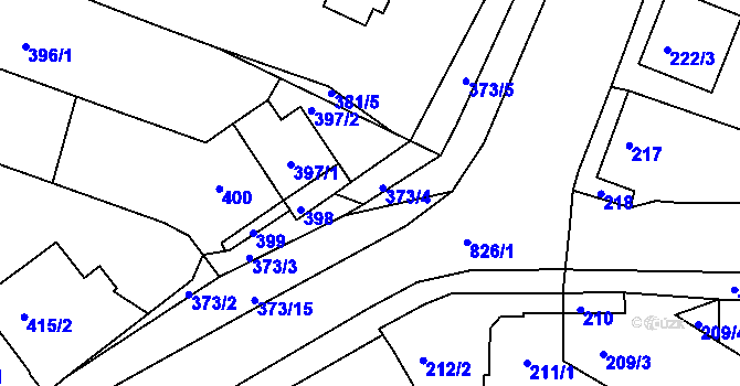 Parcela st. 373/4 v KÚ Jehnice, Katastrální mapa