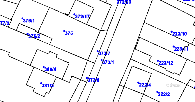 Parcela st. 373/7 v KÚ Jehnice, Katastrální mapa