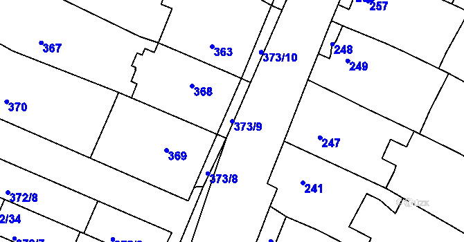 Parcela st. 373/9 v KÚ Jehnice, Katastrální mapa