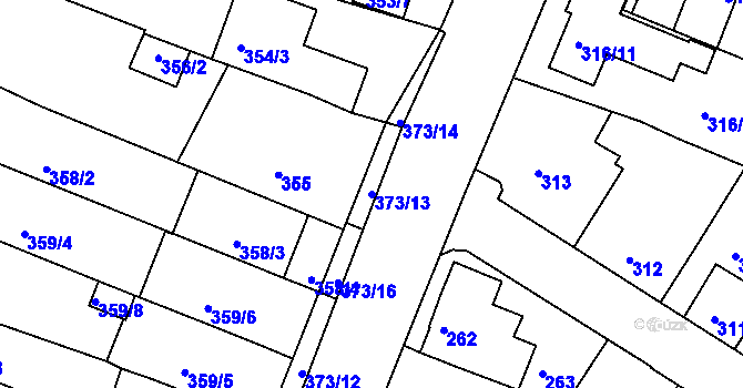 Parcela st. 373/13 v KÚ Jehnice, Katastrální mapa