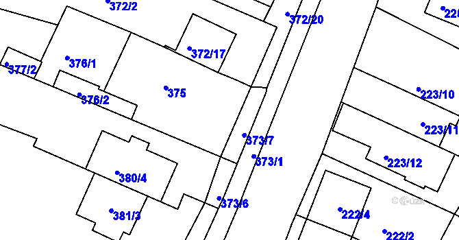 Parcela st. 374 v KÚ Jehnice, Katastrální mapa