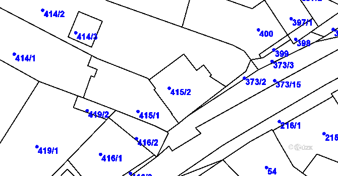Parcela st. 415/2 v KÚ Jehnice, Katastrální mapa