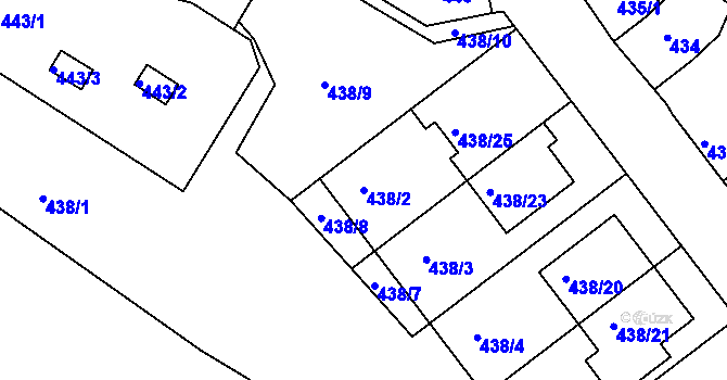 Parcela st. 438/2 v KÚ Jehnice, Katastrální mapa