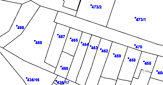 Parcela st. 464 v KÚ Jehnice, Katastrální mapa