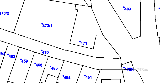 Parcela st. 471 v KÚ Jehnice, Katastrální mapa