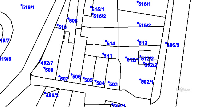 Parcela st. 511 v KÚ Jehnice, Katastrální mapa