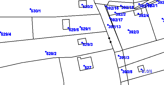 Parcela st. 529/3 v KÚ Jehnice, Katastrální mapa
