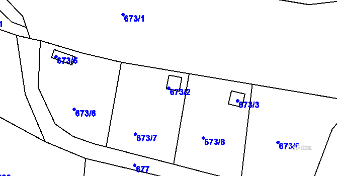 Parcela st. 673/2 v KÚ Jehnice, Katastrální mapa