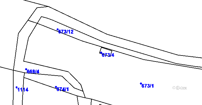 Parcela st. 673/4 v KÚ Jehnice, Katastrální mapa