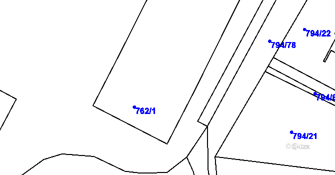 Parcela st. 762/2 v KÚ Jehnice, Katastrální mapa